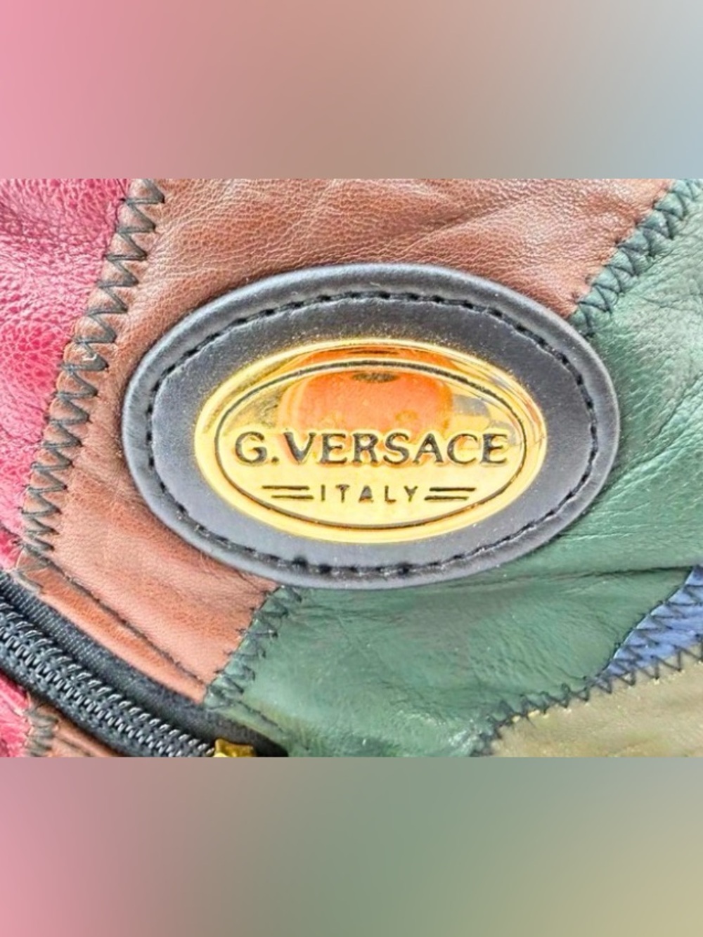 Vintage Gianni Versace Patchwork Camera Bag OR Crossbody - Picture 5 of 7